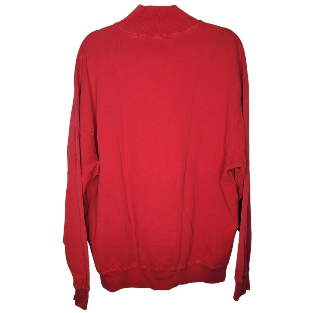 Vintage 90s Polo Sport Ralph Lauren 1/4 Zip Spell Out Sweatshirt in Red Size XL
